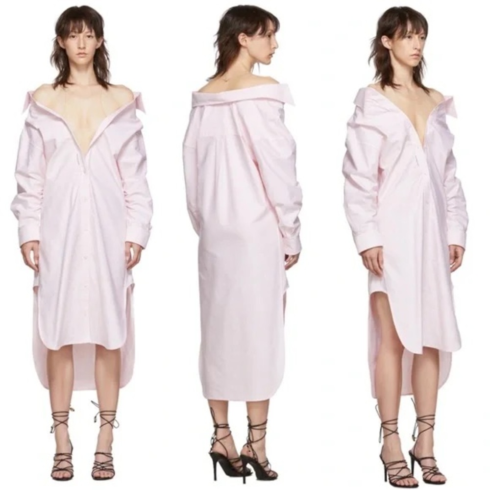 Alexander Wang pink stripe shirt dress